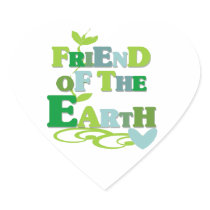 Friend of the Earth T-shirts and Gifts Heart Sticker