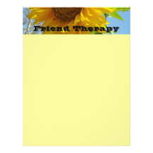 Friend Therapy Letterhead stationery Sunflowers