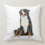 Friendly Bernese Mountain Dog Pillow