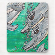 Friendly Dolphin Pod Mousepad mousepads