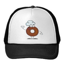 Friendly Doughnut Cartoon Character Trucker Hats