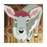 Friendly Fawn Vintage Art Canvas Gallery Wrapped Canvas