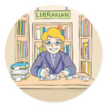 Friendly Librarian Round Sticker