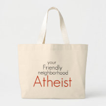 Friendly neighbourhood atheist tote bags