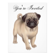 Friendly Pug Dog Invitation