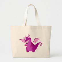 Friendly Purple and Pink Dragon Canvas Bags