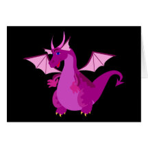 Friendly Purple and Pink Dragon Greeting Cards