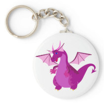 Friendly Purple and Pink Dragon Key Chain
