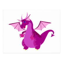Friendly Purple and Pink Dragon Postcard