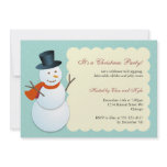 Friendly snowman north pole blue Christmas party Personalized Invitation