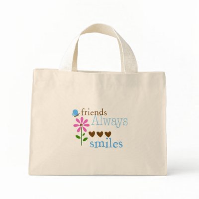 Friends Always Smiles Canvas Bags by myhome71
