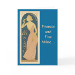 Friends and Fine wine greeting card