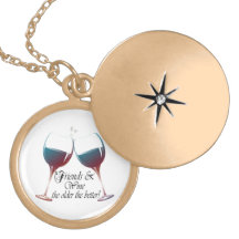 Friends and Wine, the older the better, Wine Gifts Personalized Necklace