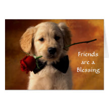 Friends are a Blessing Golden Retriever Puppy Card