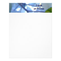 Friends are Precious! letterhead Blue Hydrangeas