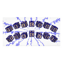 Friends Forever toy blocks in blue Photo Card