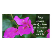 Friends purple flowers personalized photo card