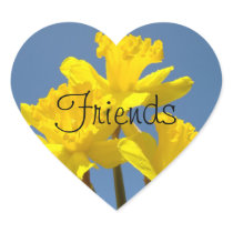 Friends stickers Daffodil Flowers Heart Sharped