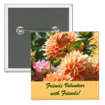 Friends Volunteer with Friends! buttons flowers