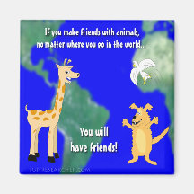 Friends with Animals Fridge Magnet