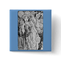 Friendship ~ Alphones Mucha  ~ 1904 Button