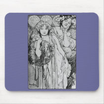 Friendship ~ Alphones Mucha  ~ 1904 Mouse Pad