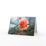 Friendship card with coral rose.