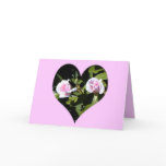 Friendship Card wth twin roses in heart.