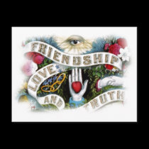 Friendship, Love & Truth Postcard postcards