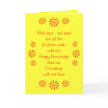 Friendship poem & flowers greeting card