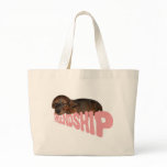 Friendship puppy / dog is man's best friend, pink canvas bags