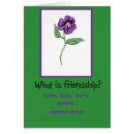 Friendship Purple Pansy Friend Paper Card