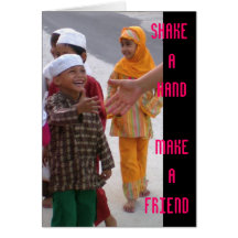 Friendship - Shake hands, make friends Greeting Card