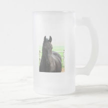 Friesian Horse Frosted Beer Mug