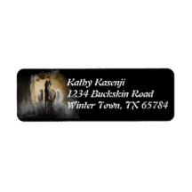 Friesian Horse Hallo Custom Return Address Labels