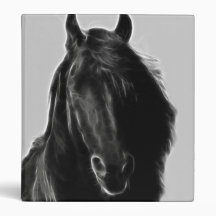 Friesian Horse profile Vinyl Binders