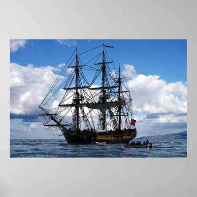 frigate lying at anchor print by seawolf