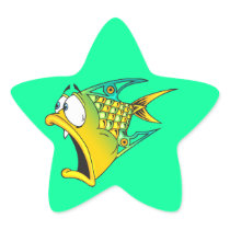 Frightened Fish Star Stickers