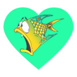Frightened Fish Heart Sticker