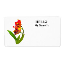 Frilly Red and Yellow Orchids Custom Shipping Labels