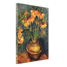 Fritillaires dans un vase de cuivre par Vincent va Toile Tendue Sur Châssis