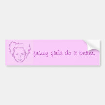 Frizzy Girls Bumper Sticker - blush
