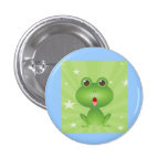 Frog Amphibian Green Frogs Cute Cartoon Animal Button