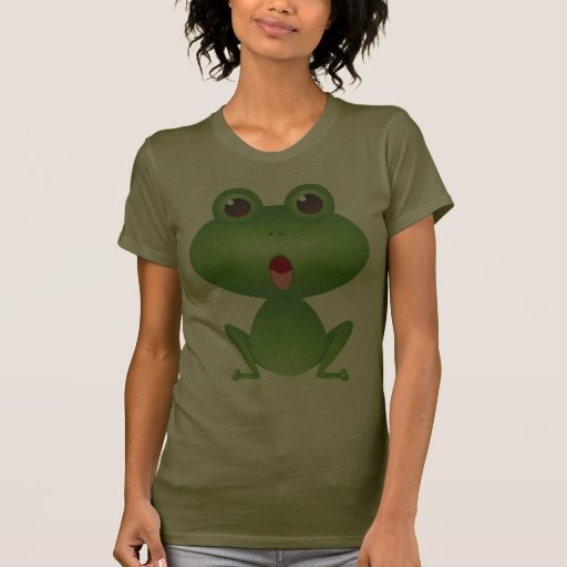 Frog Amphibian Green Frogs Cute Cartoon Animal Tee Shirt