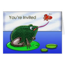 Frog and Bug in a Pond Invited Card