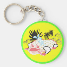 Frog and girl_circle keychain
