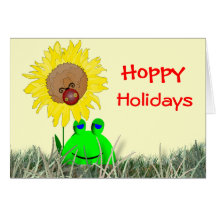 Frog and Ladybug Holiday Cards