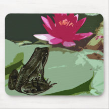 Frog and Lily pad art Mousemat