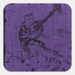 Frog and Lute Purple Sticker