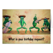 FROG BAND MEMBERS SAY HAPPY BIRTHDAY GREETING CARD